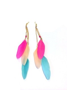 Boucles d'oreilles plumes style Ibiza - Multicolore (1 pc)