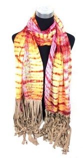 &Eacute;charpe Style Ibiza Jaune et Rose (1 pc)