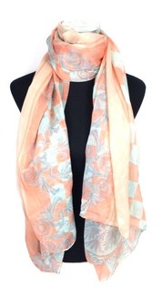 &Eacute;charpe style Ibiza orange/bleu clair (1 pc.)