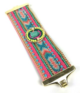 Bracelet Large Style Ibiza de Luxe Multicolore Bouddha (1 pc)