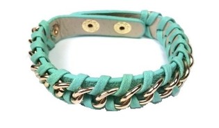 Bracelet tress&eacute; menthe (1 pc)
