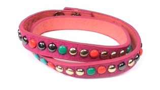 Bracelet Fuchsia &agrave; Clous (Style Ibiza)