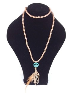 Collier Look Ibiza avec Signe Peace Marron (1 pc)