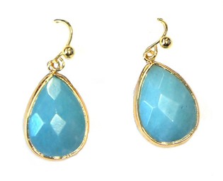 Boucles d'oreilles Bleu/Or (1 pc)