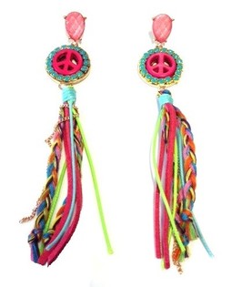 Boucles d'Oreilles Style Ibiza Rose Peace (1 pc)