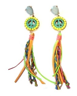 Boucles d'oreilles Style Ibiza Peace Color&eacute; (1 paire)