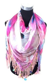 &Eacute;charpe Fleurs Rose Style Ibiza | Accessoires Mode