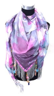 &Eacute;charpe &agrave; fleurs violette (1 pc.)