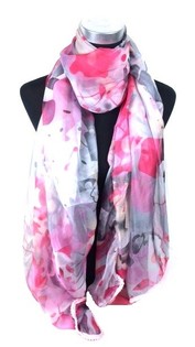 &Eacute;charpe Fuchsia/Gris Style Ibiza (1 pc)