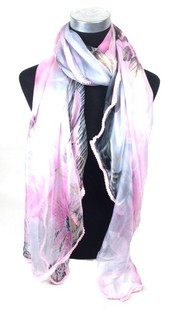 &Eacute;charpe Style Ibiza Rose/Gris | Accessoire Mode B2B