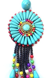 Porte-cl&eacute;s Turquoise Style Ibiza (1 pc.)