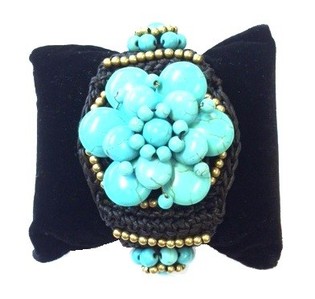 Bracelet Style Ibiza Fleur Turquoise (1 pc)