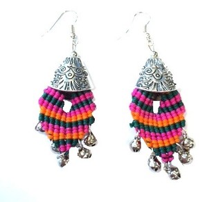 Boucles d'oreilles style Ibiza avec clochettes (1 pc)