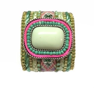 Bracelet large avec pierre menthe (1 pc)