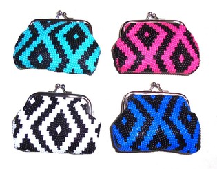 Jolis Portemonnaies Style Ibiza Mix de Couleurs (12 pcs)