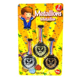 Set de 3 médailles sur carte (12 pcs)