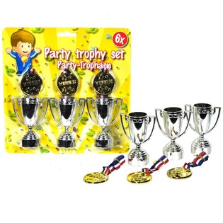 SET DE TROPH&Eacute;ES 6 PI&Egrave;CES SUR CARTE (10 pcs.)