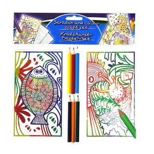 Kit de coloriage et grattage 8 pi&egrave;ces (24 pcs)