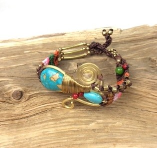BRACELET HANDMADE ORIGINALS BLUESTONE MARRON (1 pc)