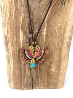 Collier HANDMADE ORIGINALS avec Bluestone Rouge/Brun (1 pc)