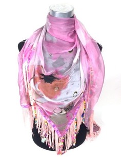 &Eacute;charpe Look Ibiza Franges Roses (1 pc.)