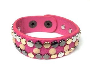 Bracelet Style Ibiza Rose avec Clous (1 pc)