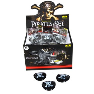 Cache-&oelig;ils de pirate en pr&eacute;sentoir (96 pcs)