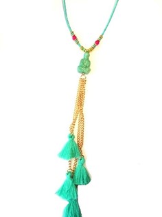 Collier Style Ibiza Turquoise avec Bouddha (1 pc)