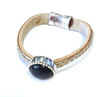 Bracelet style Ibiza avec pierre (1 pc)