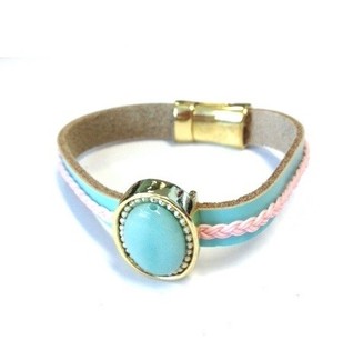 Bracelet style Ibiza avec pierre (1 pc)