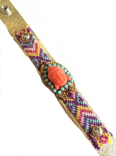 Bracelet de luxe en cuir Bouddha (1 pce)