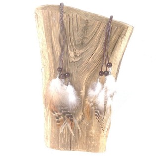 Bandeau/Collier &agrave; Plumes Cr&egrave;me (1 pce)