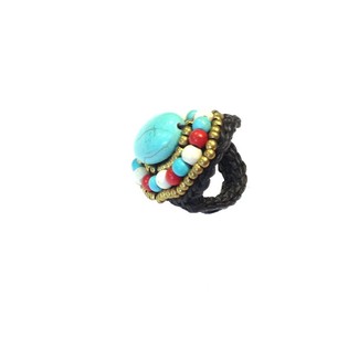 Bague style Ibiza avec pierre (1 pc)