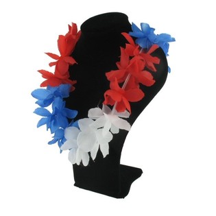 Collier Hawaïen - Rouge / Blanc / Bleu (12 pcs.)