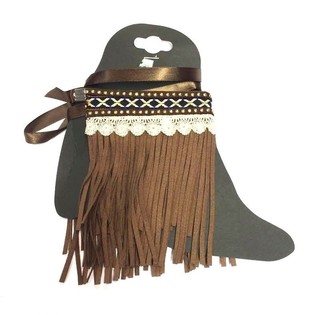 D&eacute;coration de Bottes de Luxe &agrave; Franges Marron (1 pc)