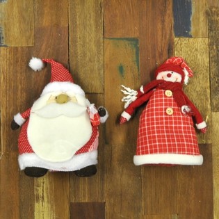 PLUCHE PÈRE NOËL & BONHOMME DE NEIGE (4 pcs)