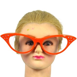 GRANDES LUNETTES DE F&Ecirc;TE ORANGE (12 pcs)