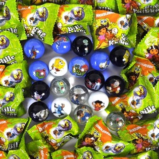 BILLES SOUS LICENCE - NICKELODEON DORA, BOB L'ÉPONGE, AVATAR (96 pces)