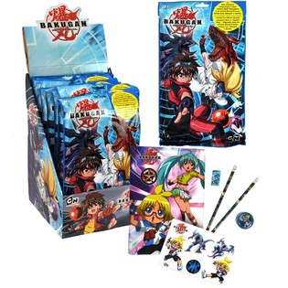 GRAND SET CADEAU SCOLAIRE BAKUGAN EN PR&Eacute;SENTOIR (12 pcs.)