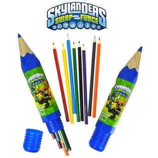 Crayons de Couleur Skylanders - Set de 8 dans un Grand Tube (6 pcs)