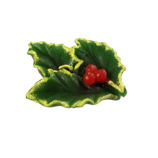 Bougie de No&euml;l - Mod&egrave;le Feuille de Houx (5 pcs.)
