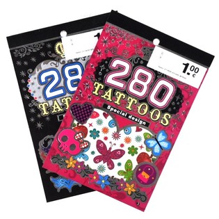 Carnets de Tatouages Éphémères avec 280 Stickers (24 pcs)