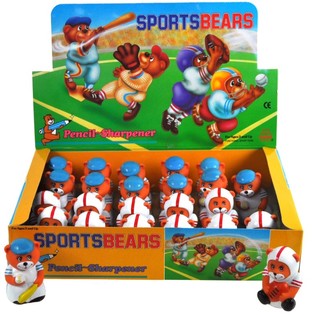 Taille-crayon Ours Sportifs en Présentoir (24 pcs)