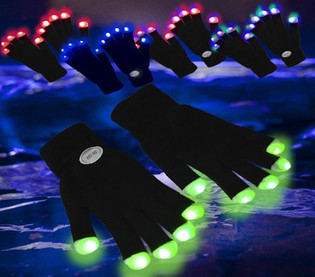 Gants LED / Gants Rave (12 pcs)