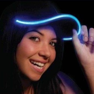 LICHTGEVENDE LED PET / PARTY CAPS - KLEUR: BLAUW (6st.)