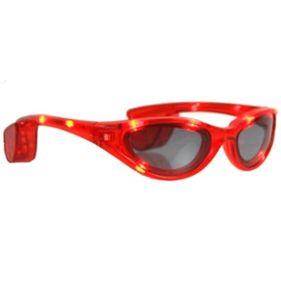 LUNETTES DE SOLEIL LED - COULEUR : ROUGE (12 pcs.)