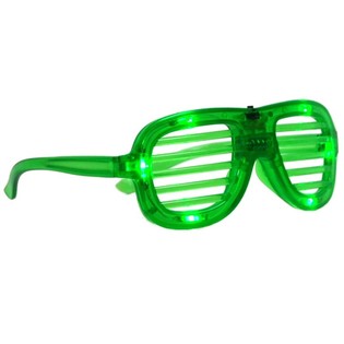 LUNETTES SHUTTER SHADES AVEC &Eacute;CLAIRAGE LED - COULEUR: VERT (12 pcs)