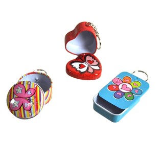 Bo&icirc;tes de Rangement en M&eacute;tal sur Porte-Cl&eacute;s (24 pcs)
