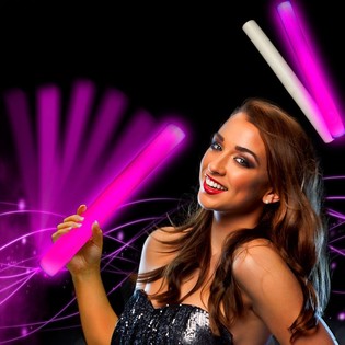 Bâton Lumineux LED en Mousse ROSE - Party Stick - 24 pcs