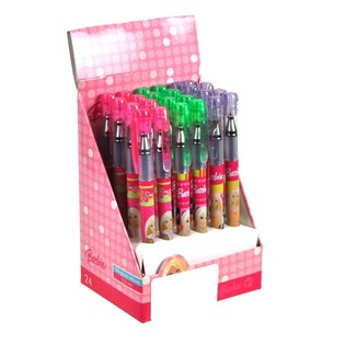 Stylos gel Barbie en pr&eacute;sentoir (24 pcs)